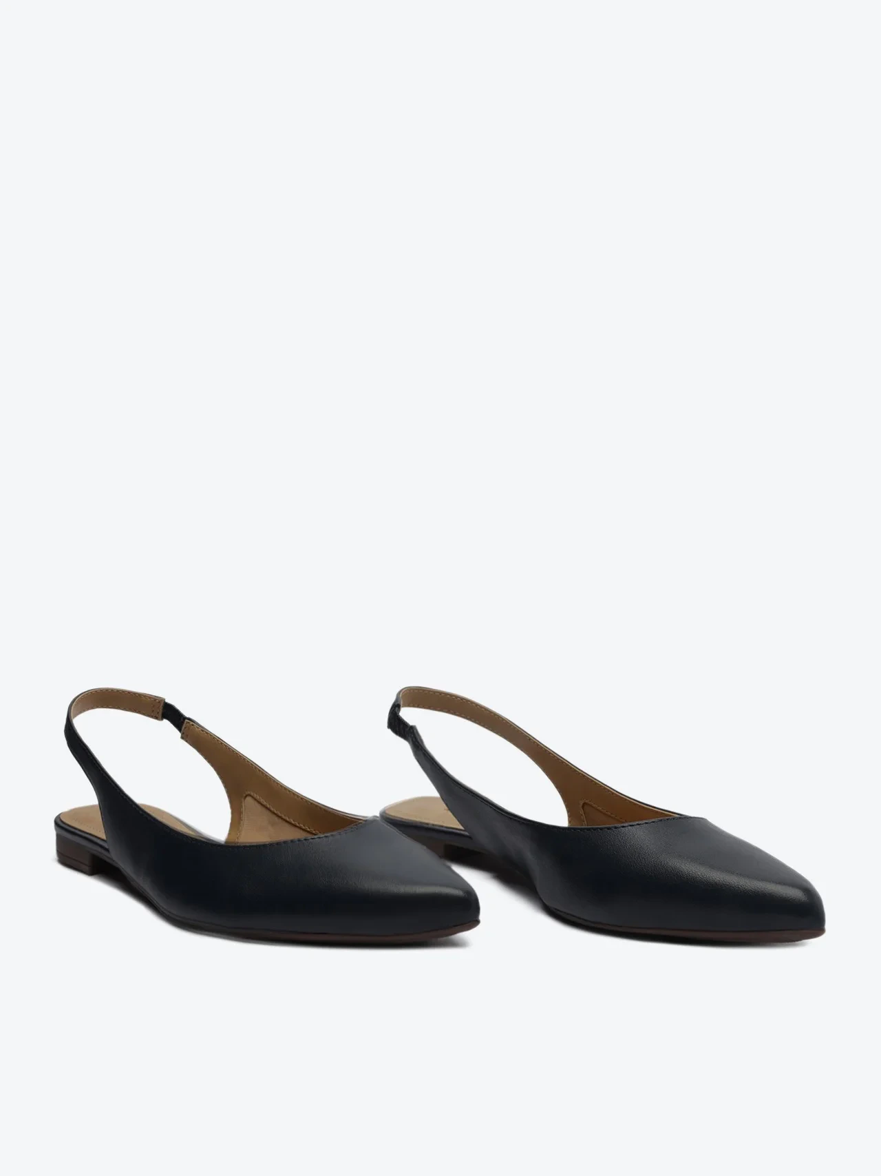 Sapatilha Slingback Bico Fino Azul Navy