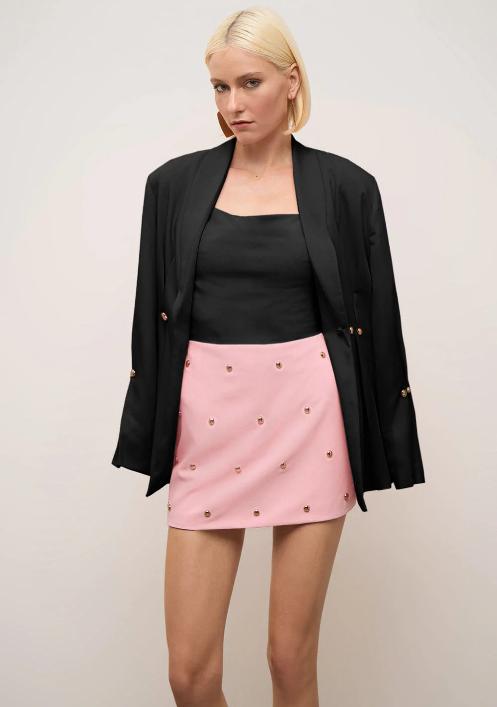 Regata Iódice Ajustada Decote Quadrado Cropped Preto