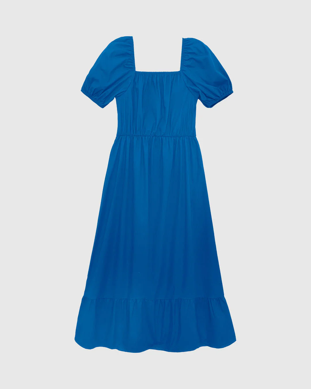 Vestido Midi Feminino Decote Com Elástico Em Tricoline