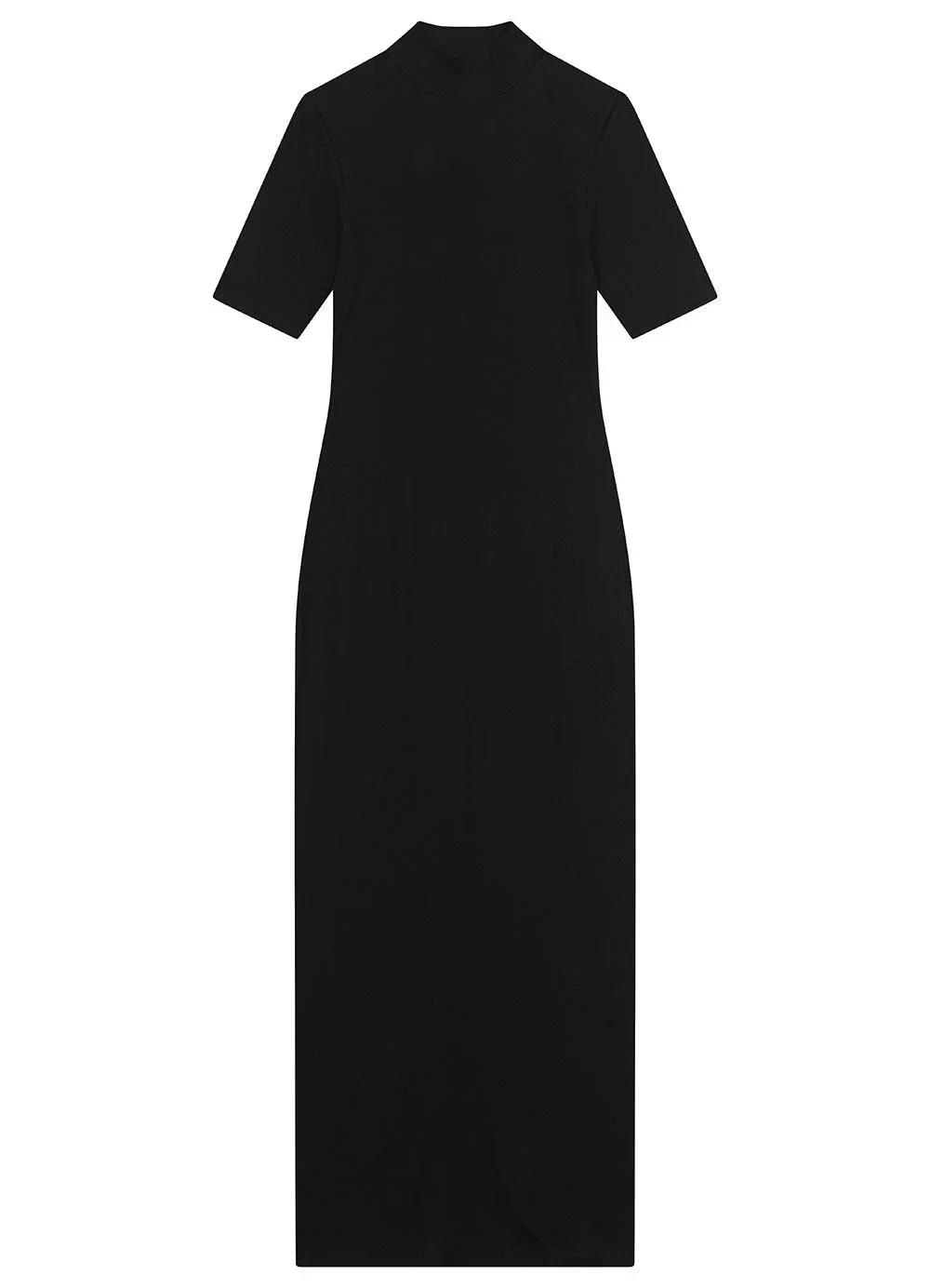Enfim - Vestido Midi Canelado Preto
