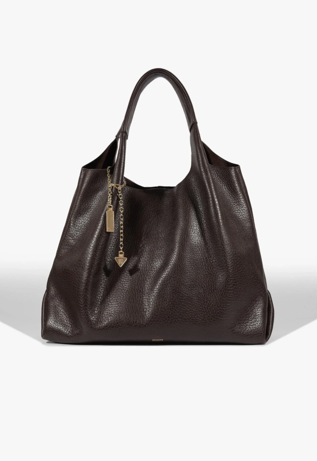 Bolsa Hobo Agnes Couro Marrom