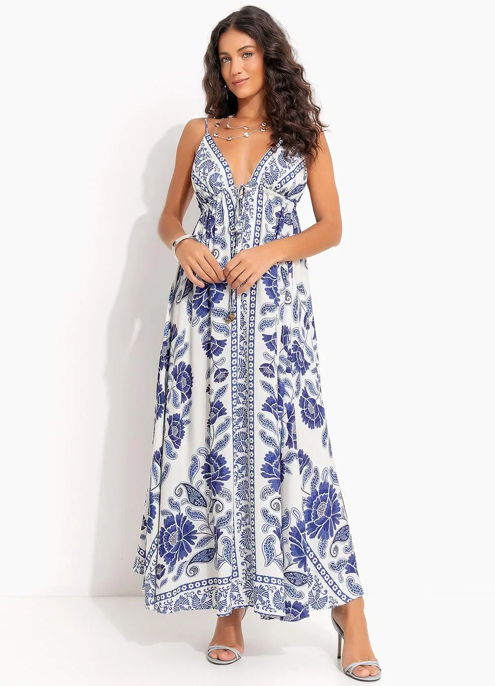 Farm - Vestido Longo Valentina Azul