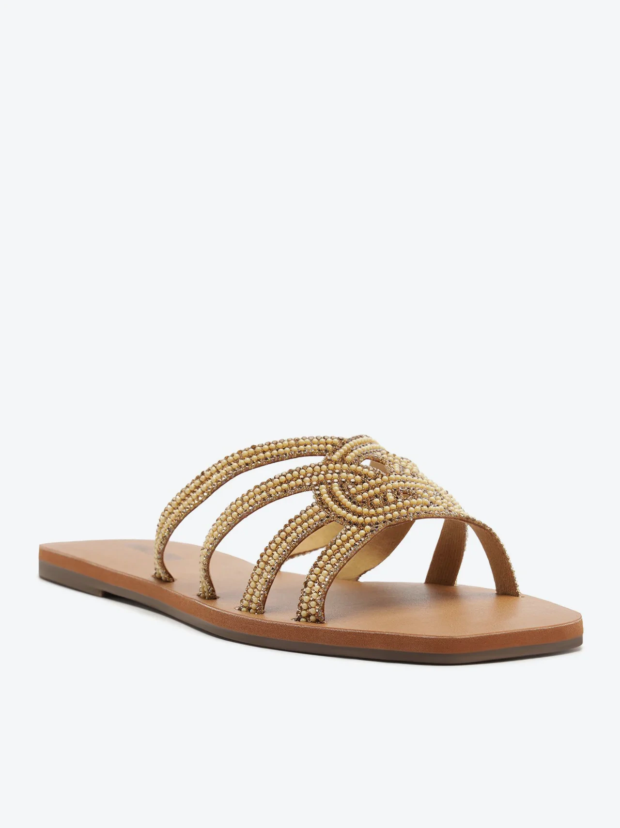 Rasteira Multitiras Entrelaçadas Glam Dourada