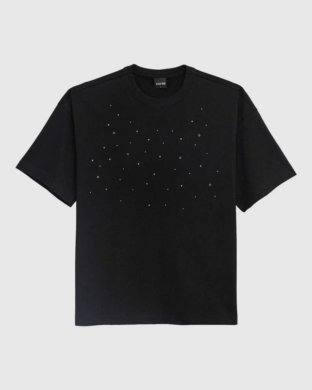 Camiseta Ampla Feminina Aplique Termocolante Malha 100% Algodão - ENFIM