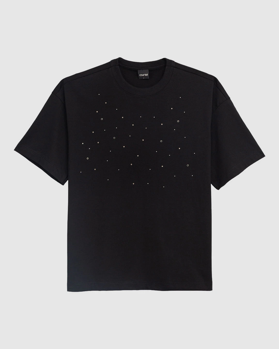 Camiseta Ampla Feminina Aplique Termocolante Malha 100% Algodão - ENFIM