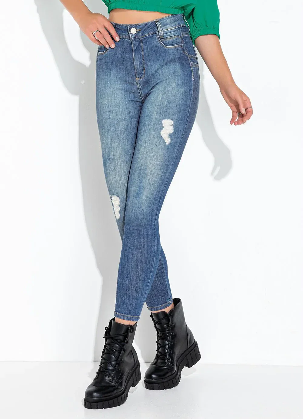 Sawary Jeans - Calça Jeans Azul Super Lipo Cigarrete
