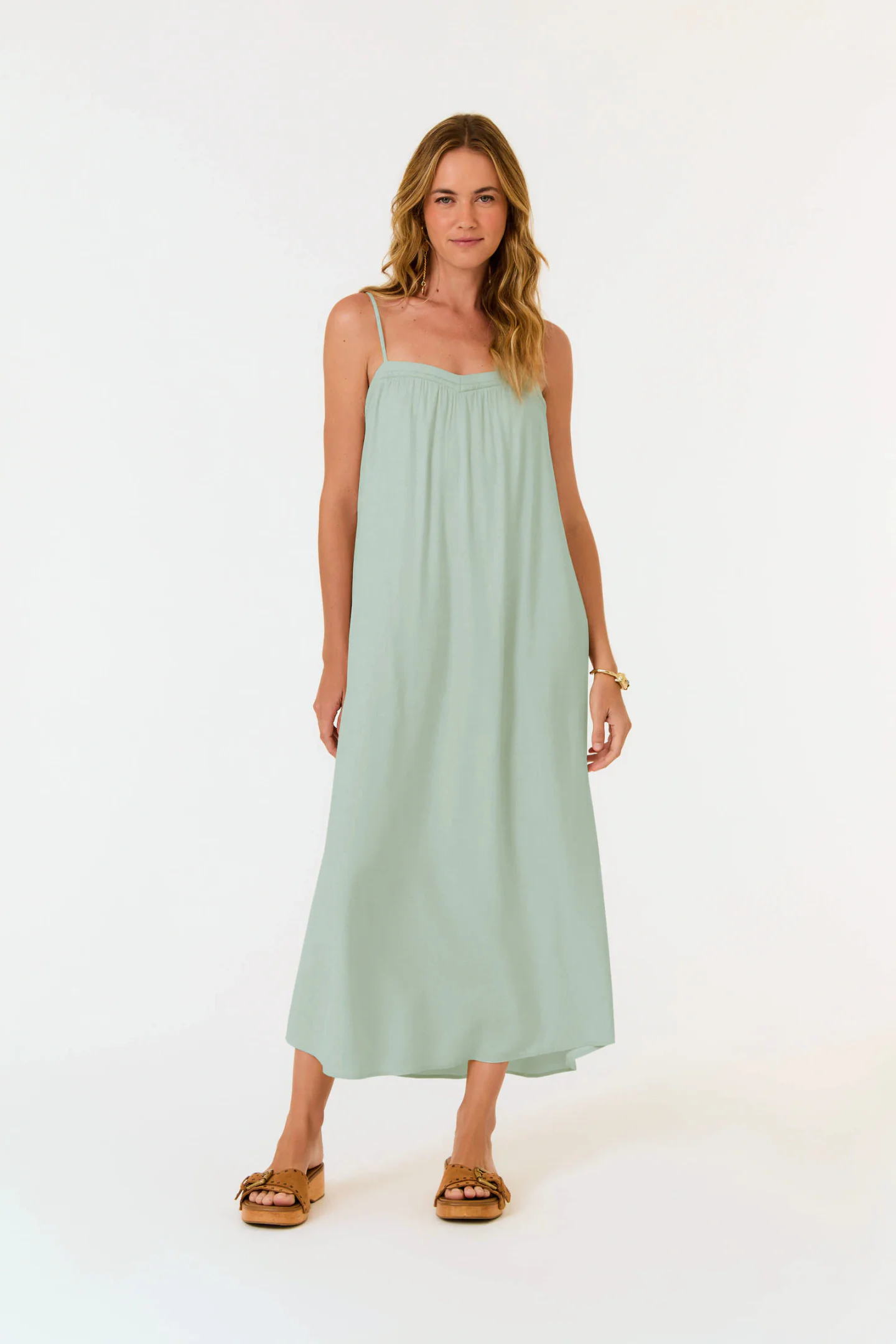 Vestido Midi Decote Recheio