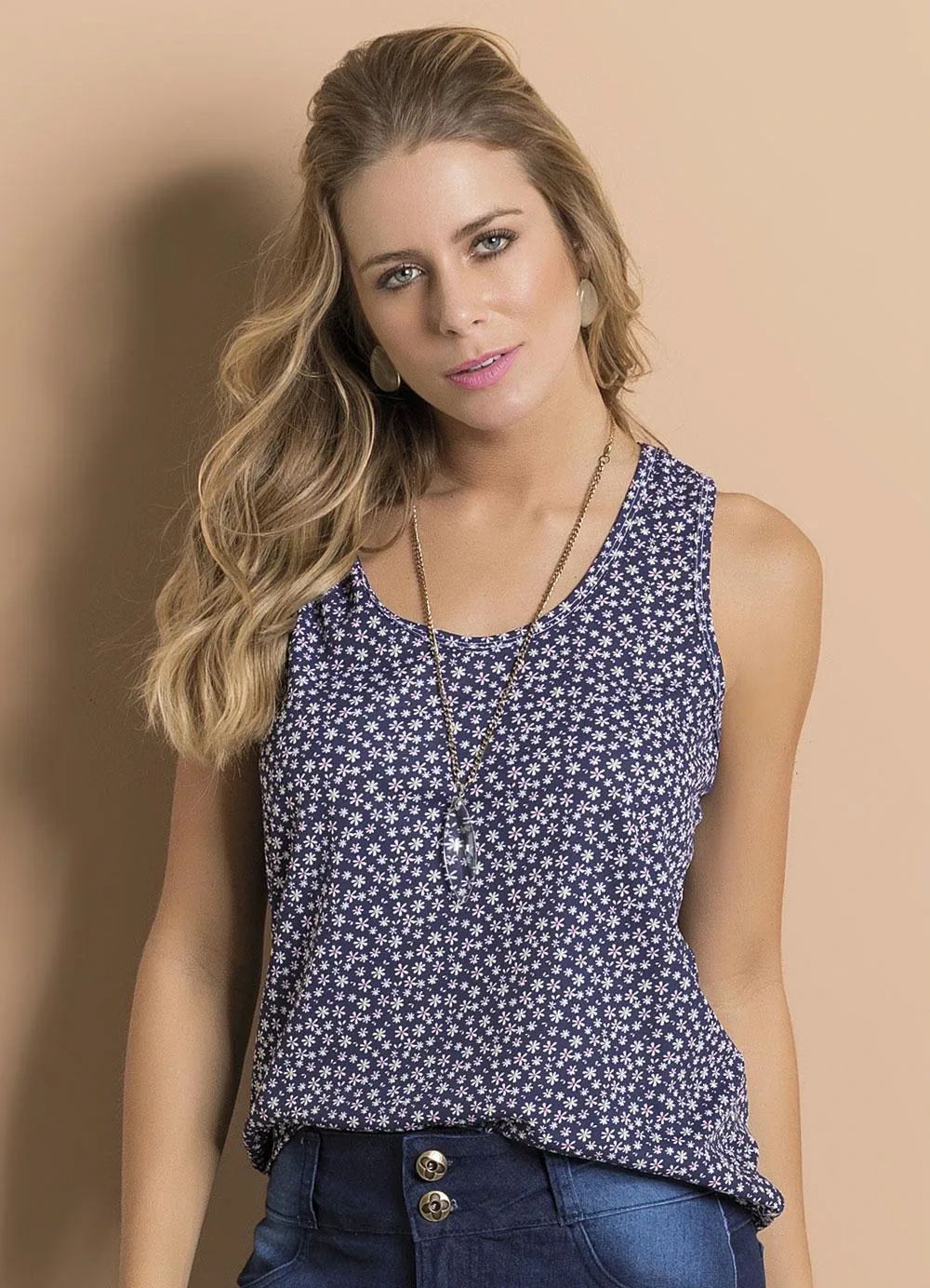 Moda Pop - Regata Floral Liberty com Costas Nadador