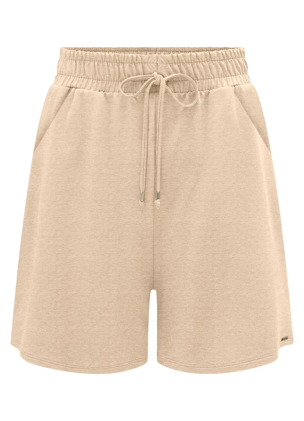 Lunender - Shorts com Cós Elástico e Bolsos em Malha Mescla