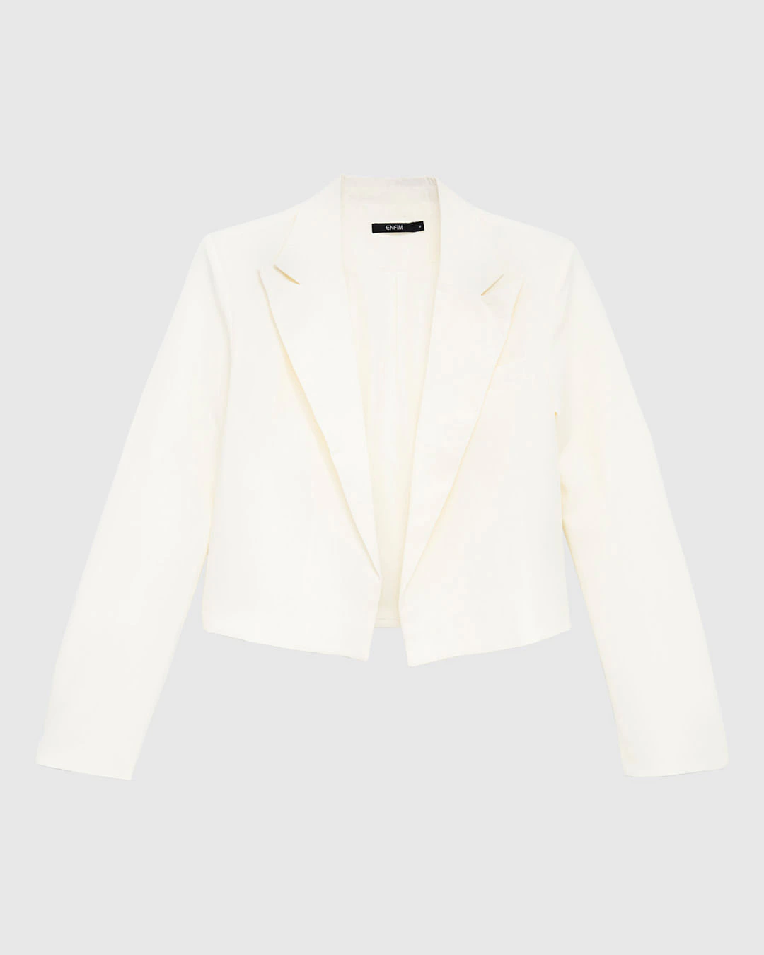 Blazer Cropped Feminino Manga Longa Em Tecido Alfaiataria - ENFIM