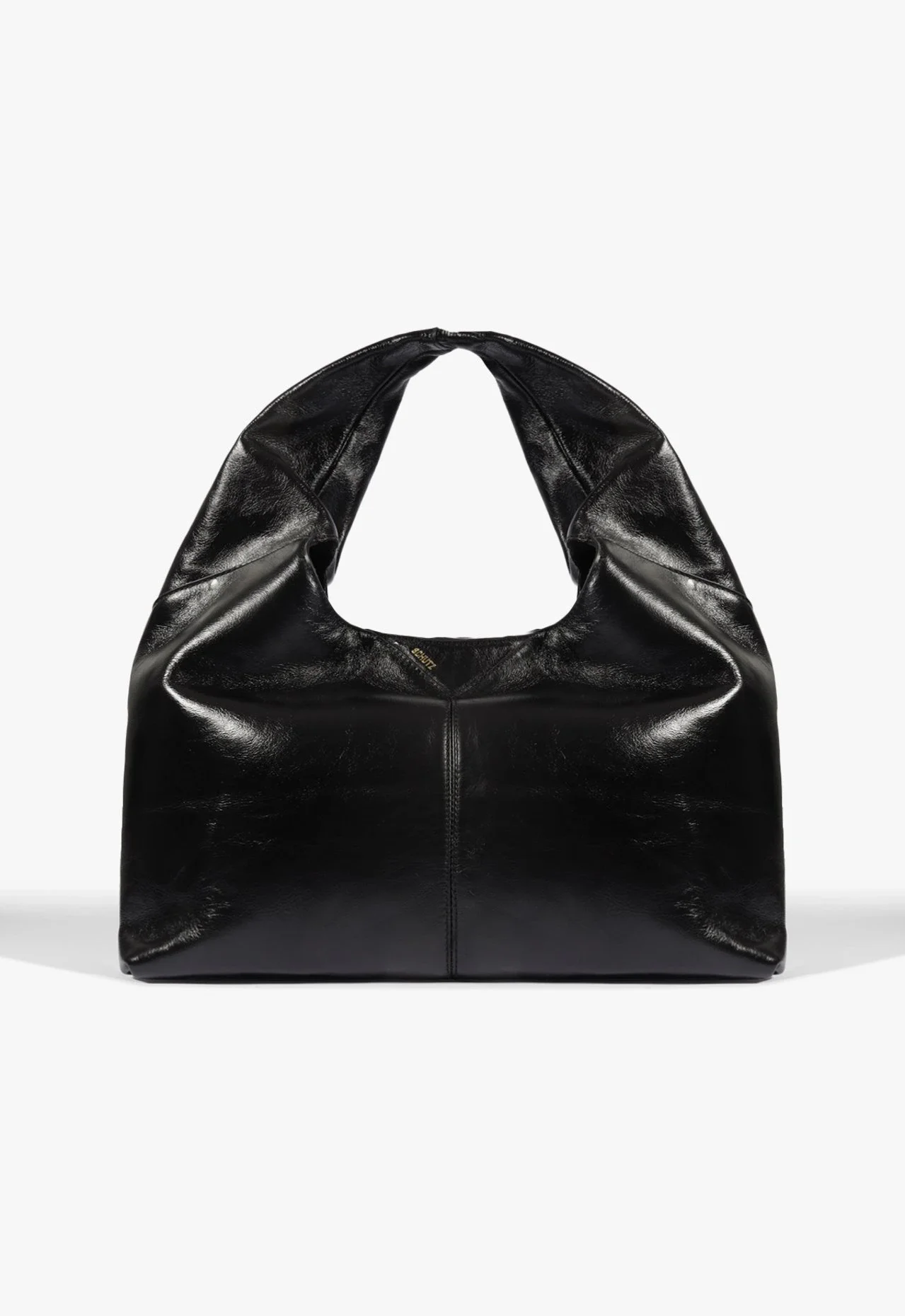 Bolsa de Ombro Média Couro Preta