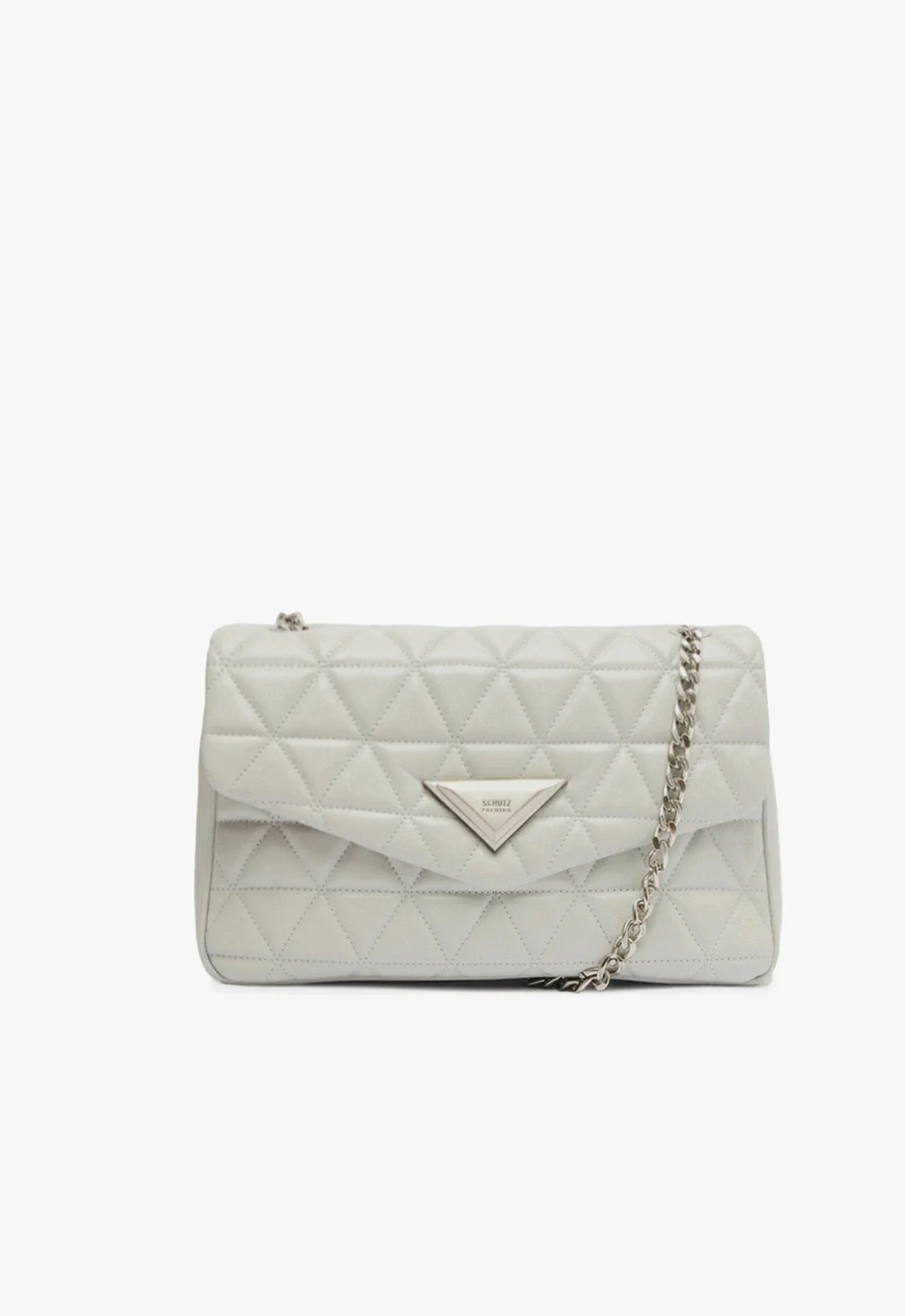 Bolsa Grande Tiracolo 944 Matelassê Couro Cinza