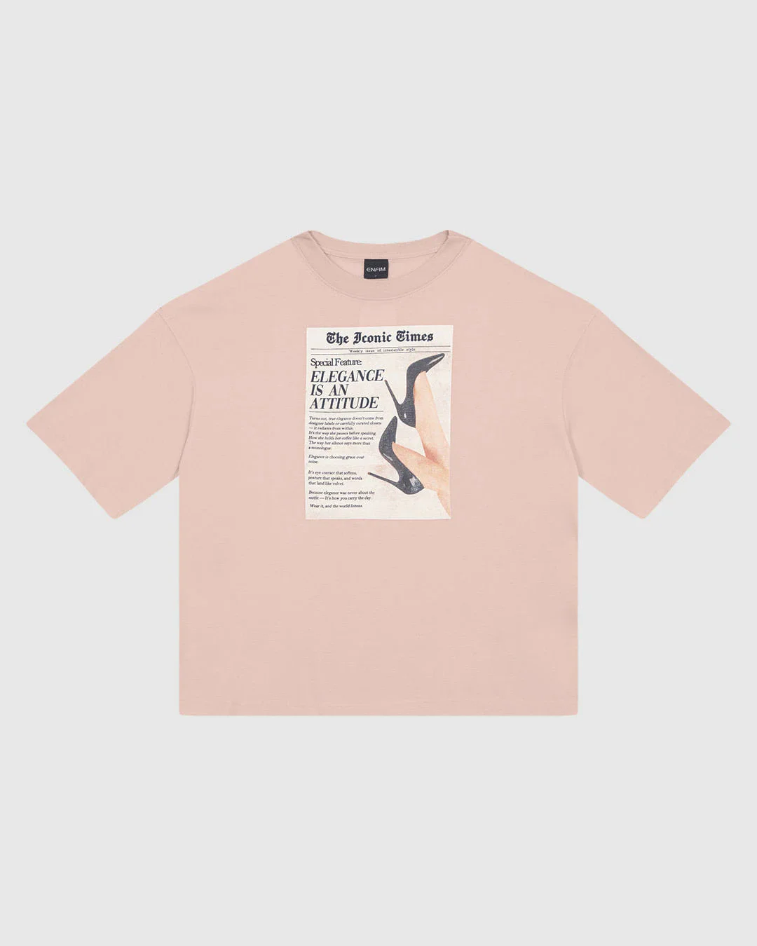 Camiseta Ampla Feminina Elegance Is An Attitude Em Malha Algodão - ENFIM