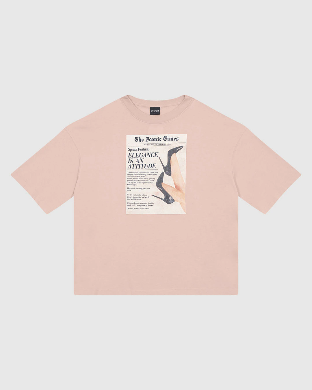 Camiseta Ampla Feminina Elegance Is An Attitude Em Malha Algodão - ENFIM