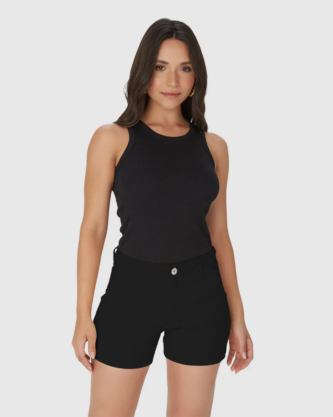 Shorts Alfaiataria Feminino Em Sarja Com Elastano