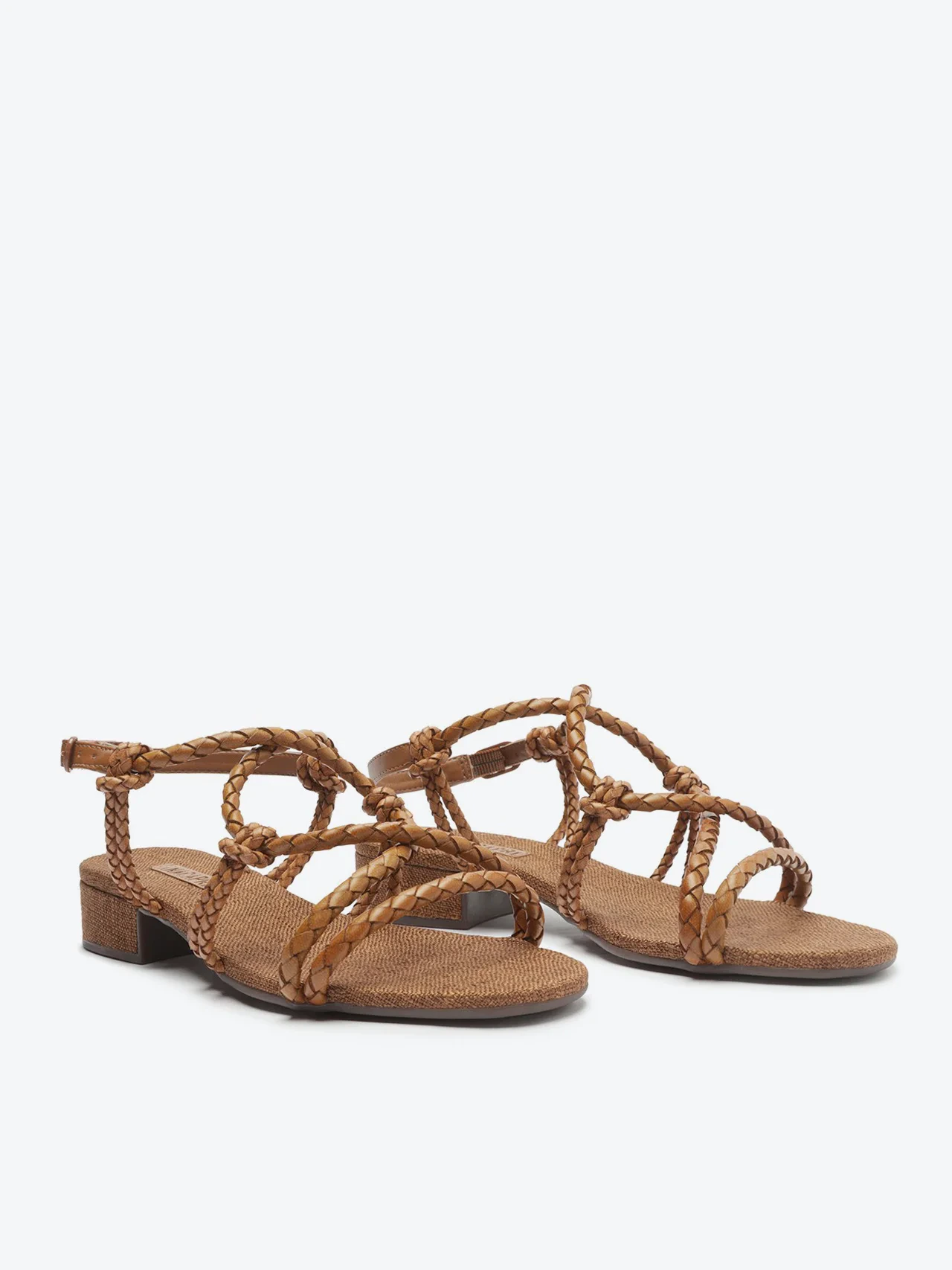 Sandália Salto Bloco Boho Marrom
