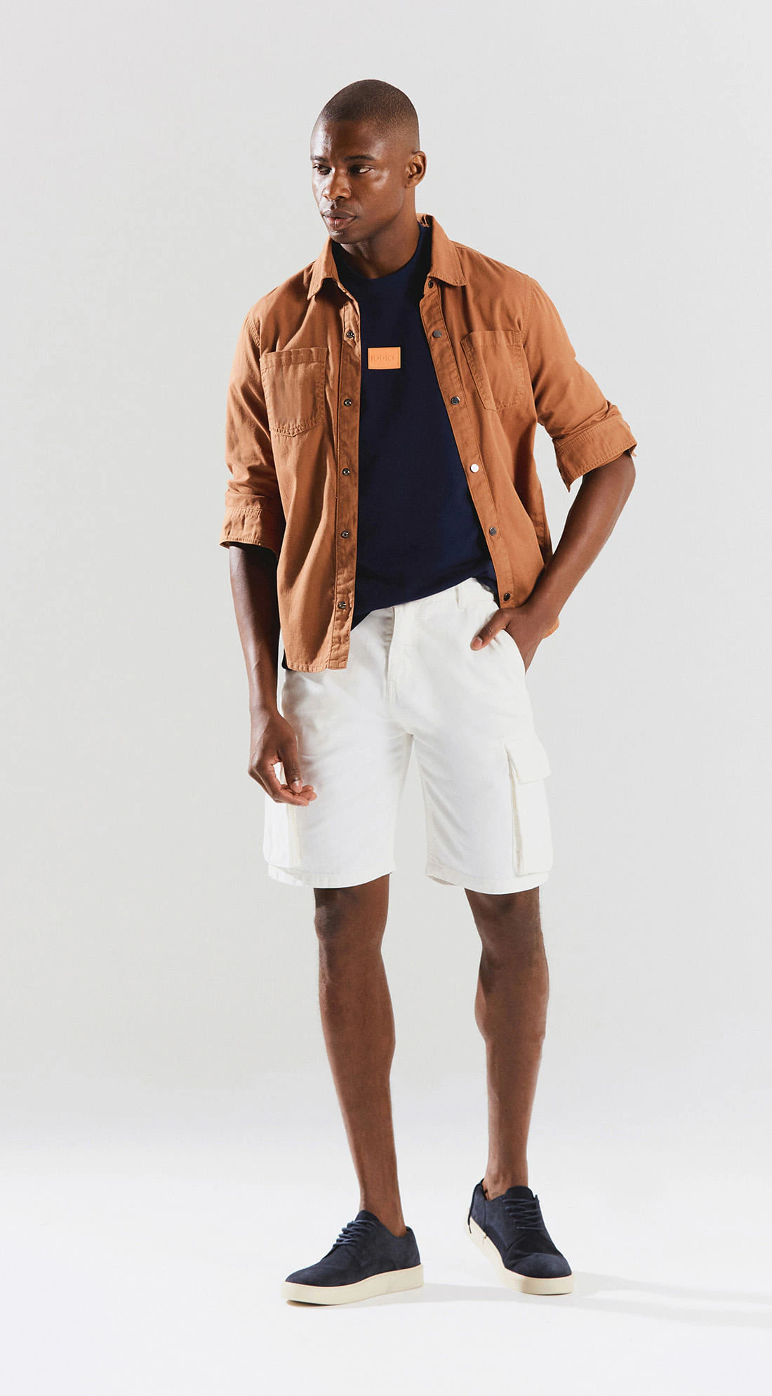Bermuda Cargo Detalhe Bolso Off White