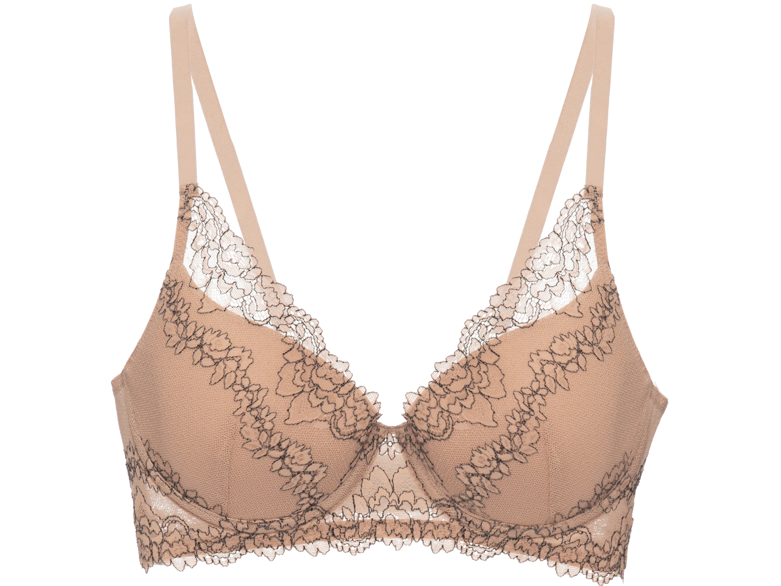 Sutiã Demi Bojo Renda Signature Première Nude/Preto