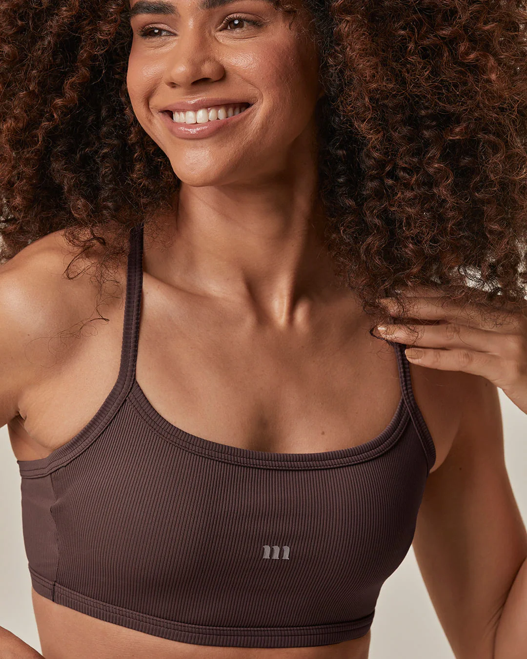 Top Strappy Esportivo Detalhe Vazado Costas Em Malha Canelada Malwee Active