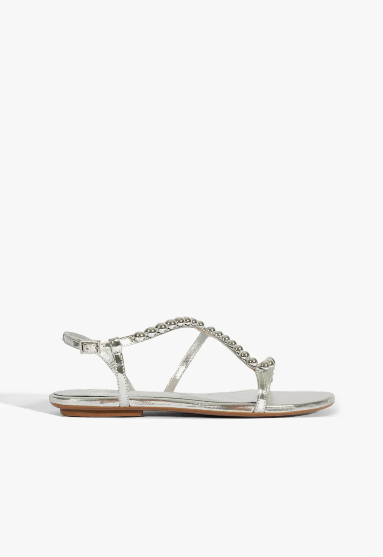 Sandália Rasteira Curves Metallic Prata