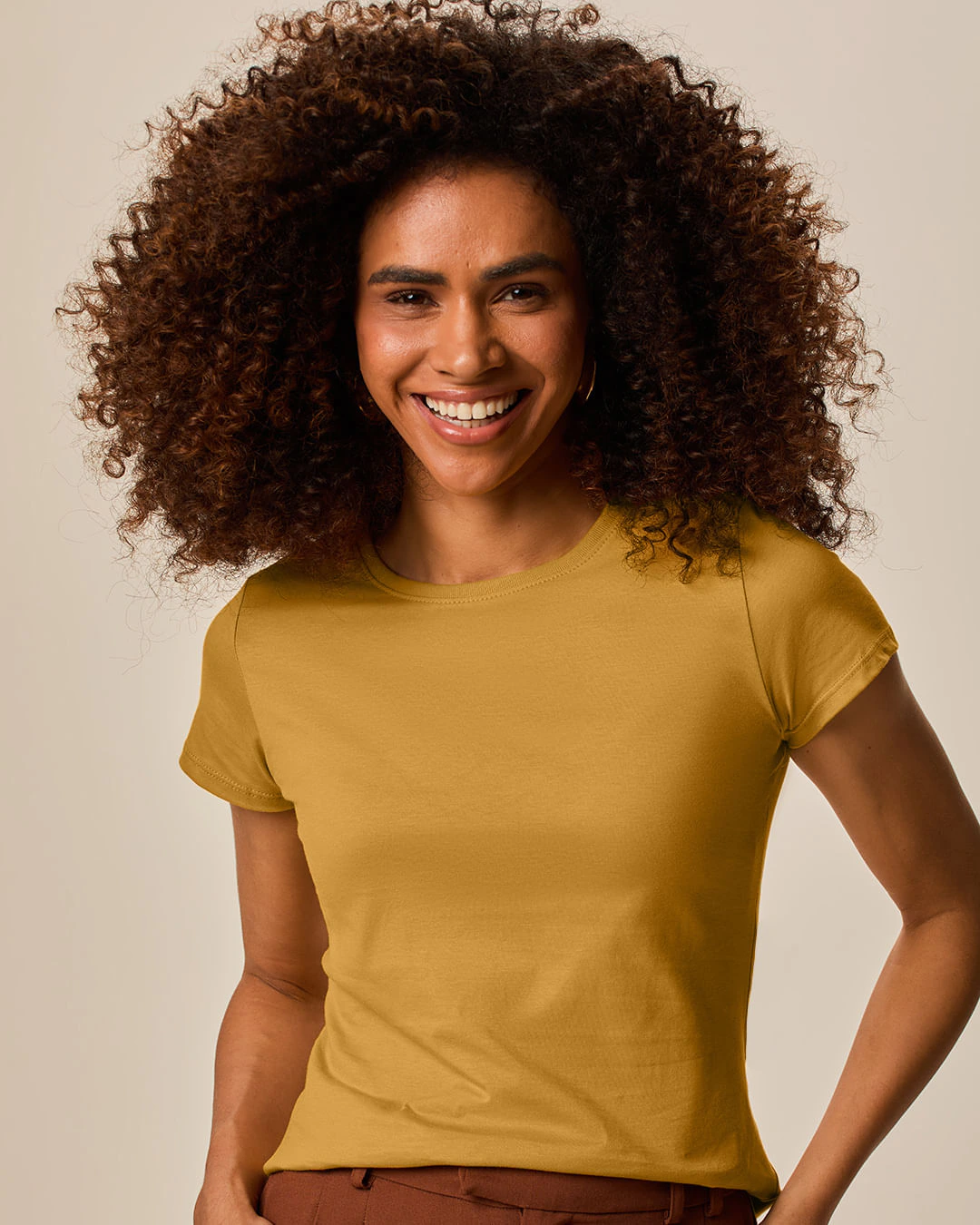 Camiseta Básica Feminina Slim Em Algodão