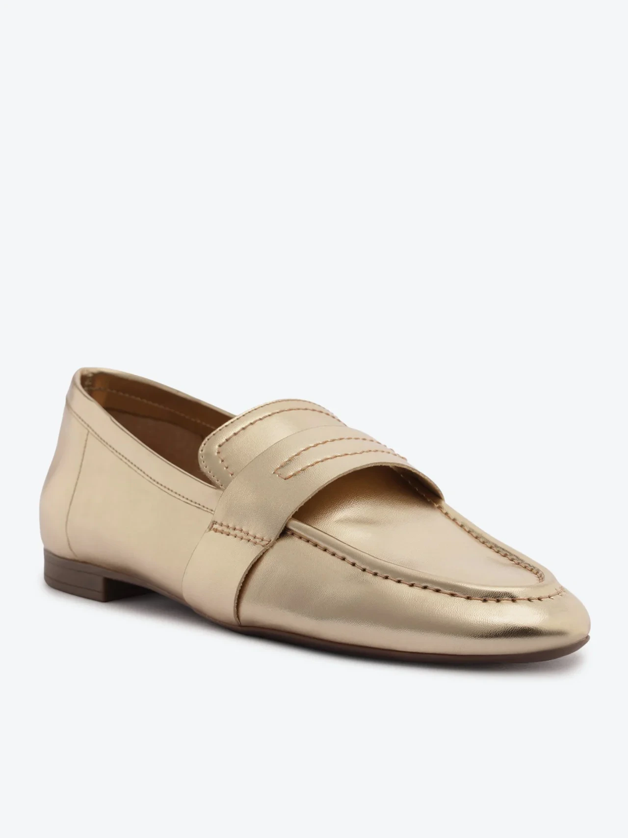 Mocassim Liso Monocolor Dourado