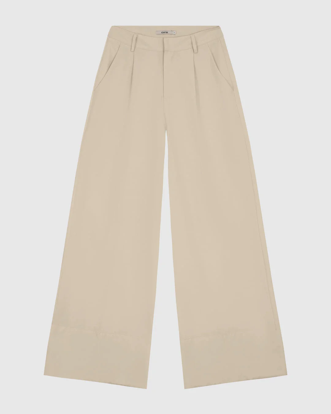 Calça Wide Leg Cropped Feminina Em Viscose Sarjada - ENFIM