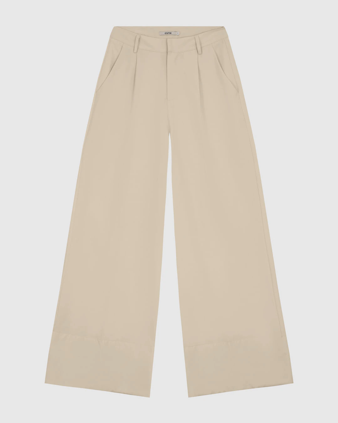 Calça Wide Leg Cropped Feminina Em Viscose Sarjada - ENFIM
