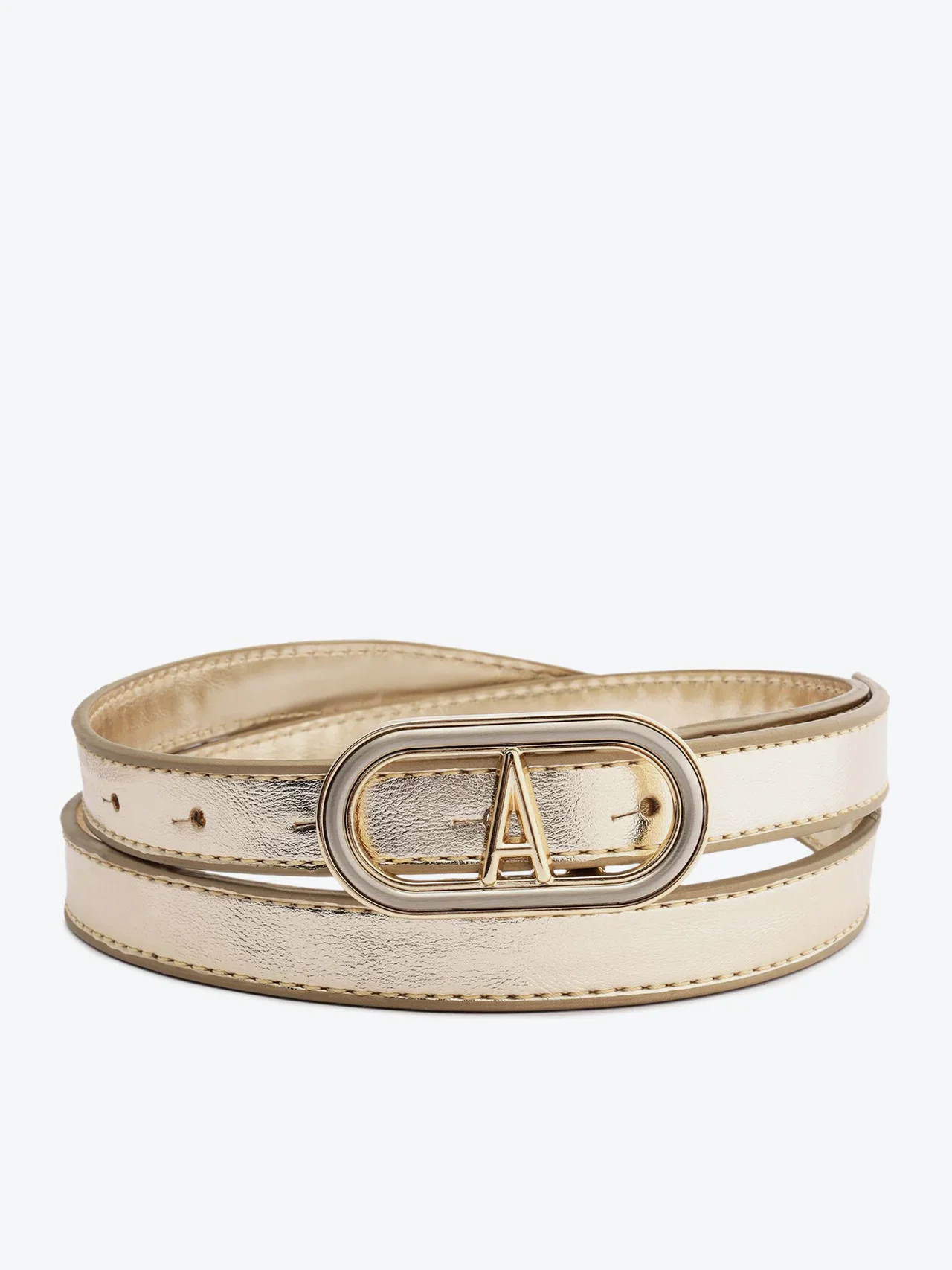 Cinto Fino Fivela Cápsula Dourado
