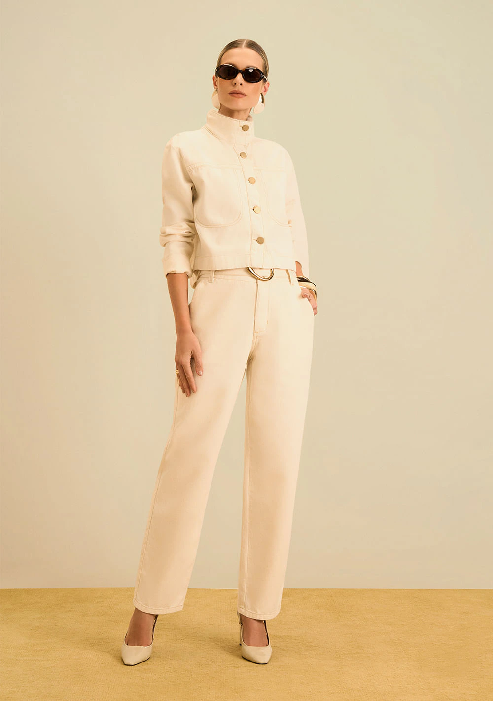 Calça Maria.Valentina Reta Alta Off White