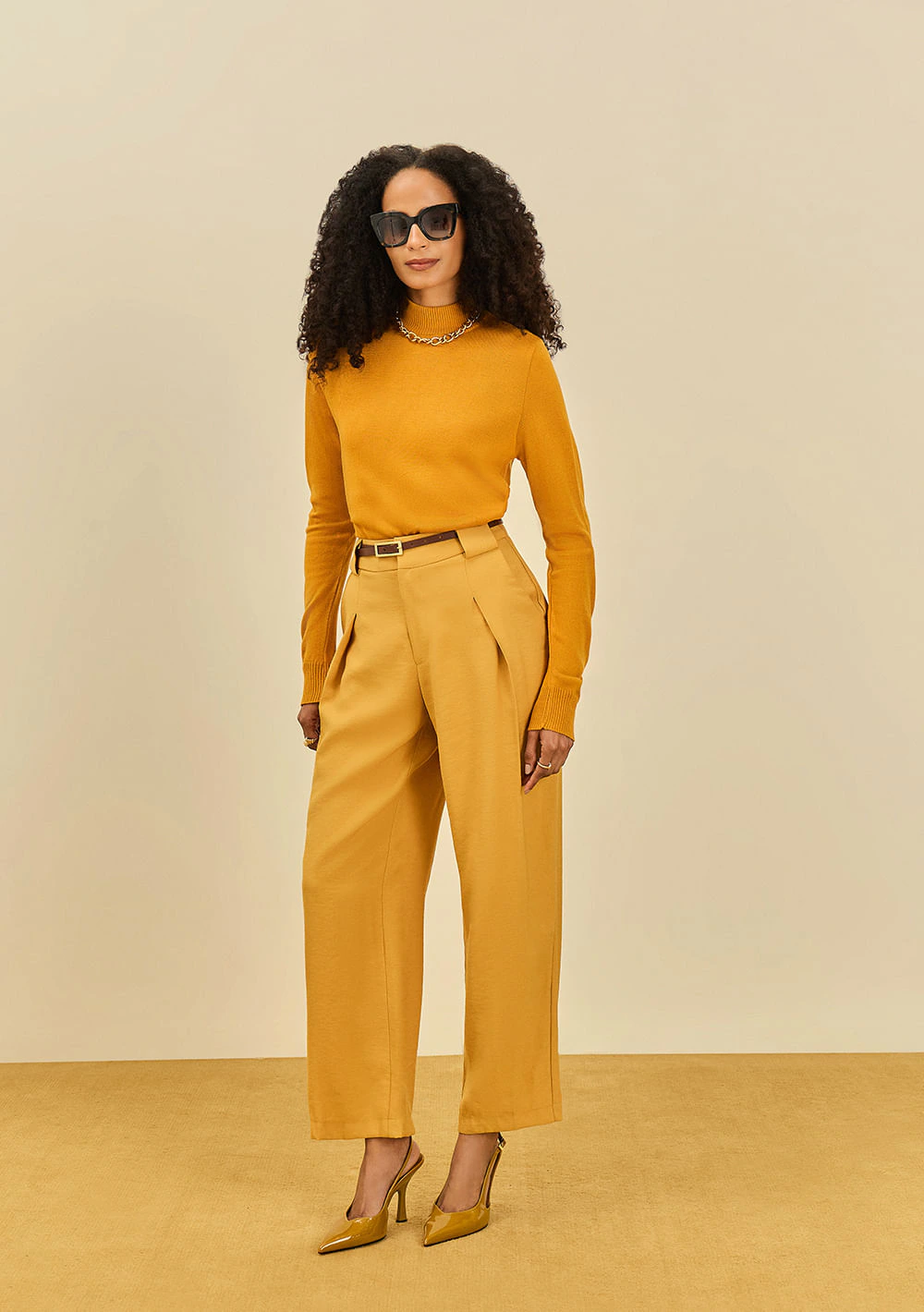 Calça Maria.Valentina Reta Alta Amarelo