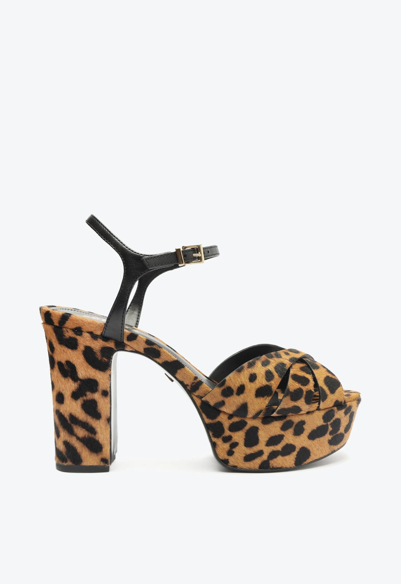 Sandália Keefa Meia Pata Couro Animal Print
