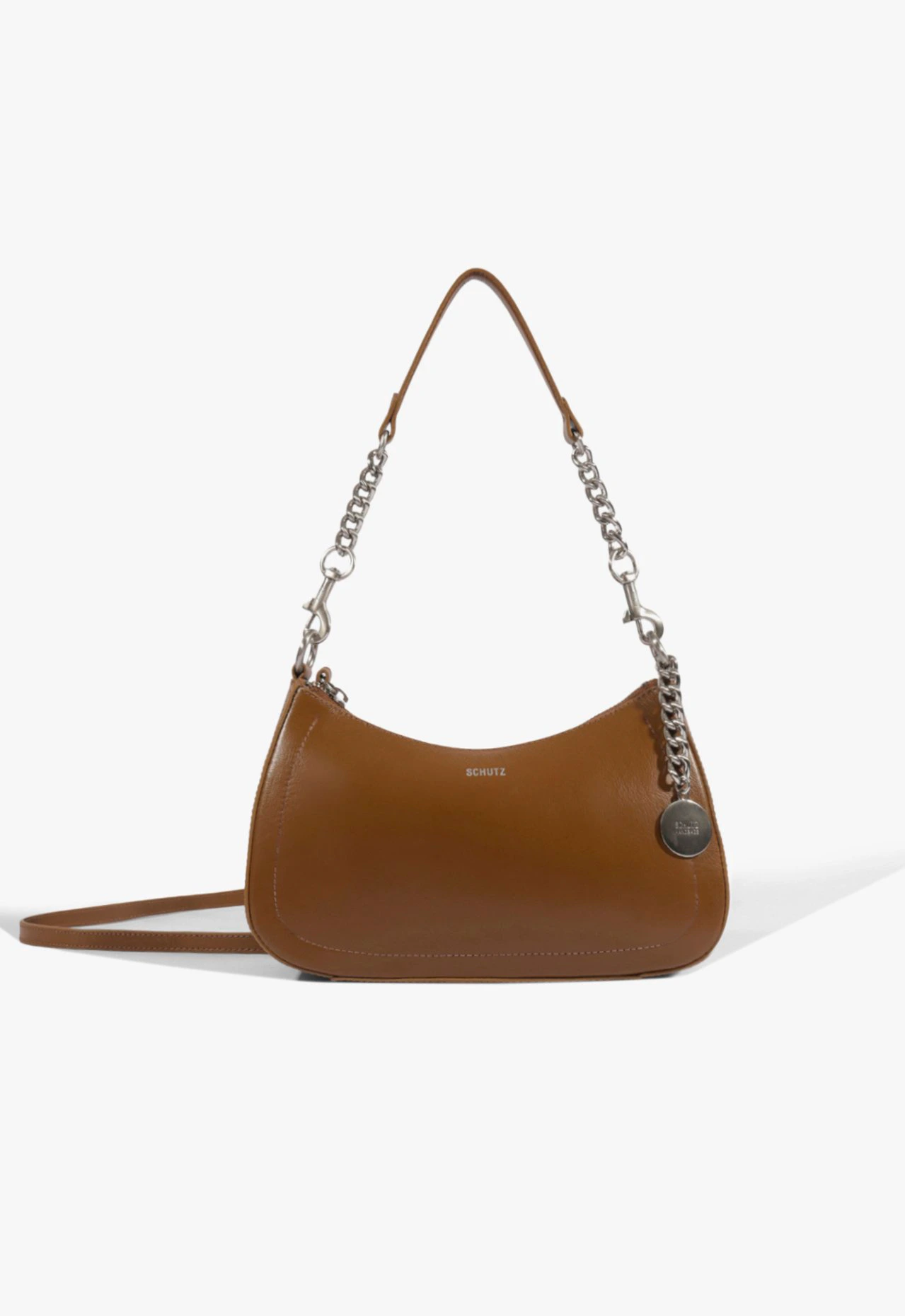 Bolsa Elowen Shoulder Média Couro Marrom