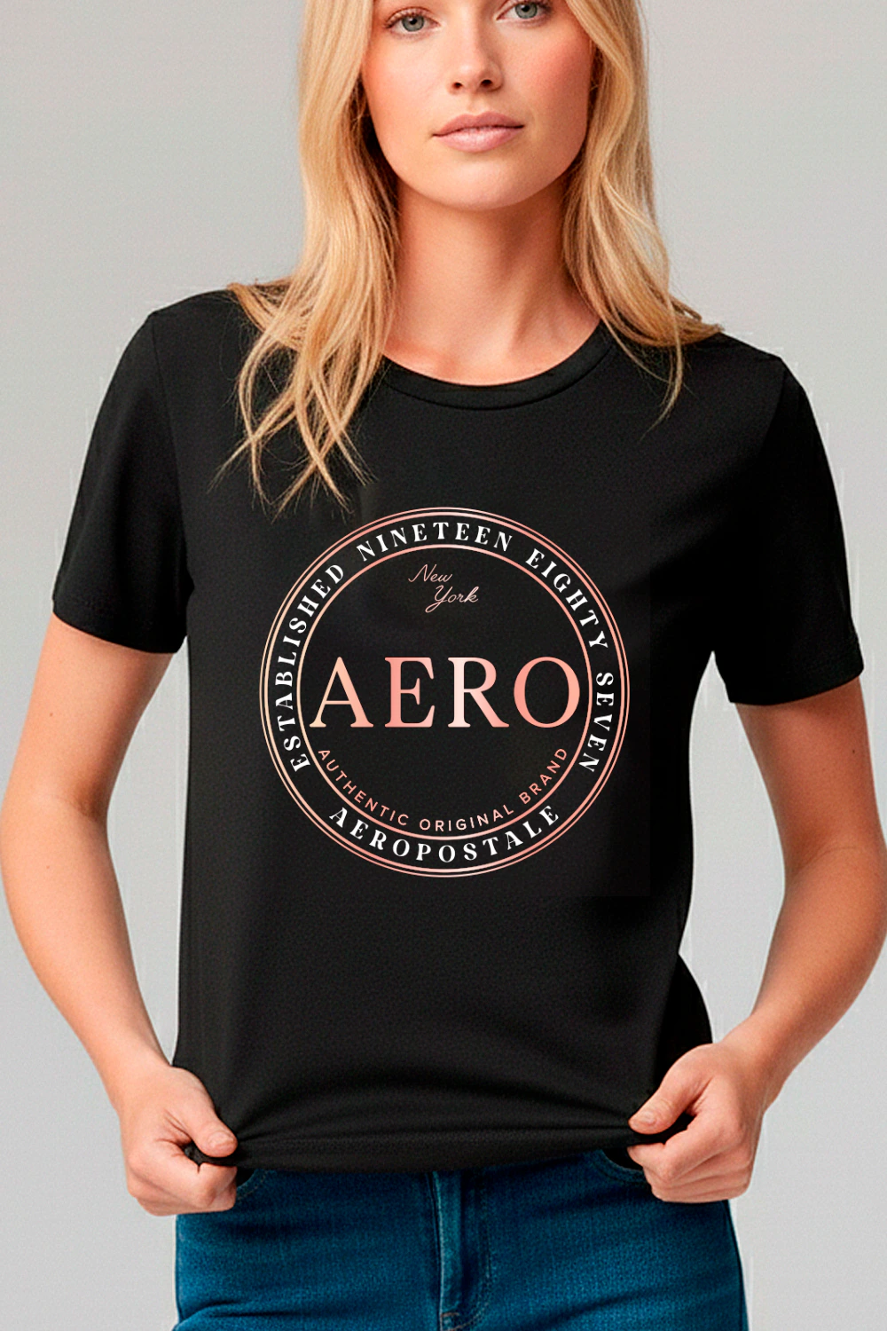 Camiseta Manga Curta Feminina Silkada Aeropostale - Preto
