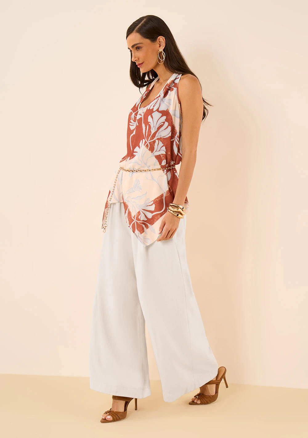 Calça Maria.Valentina Pantalona Alta Off White