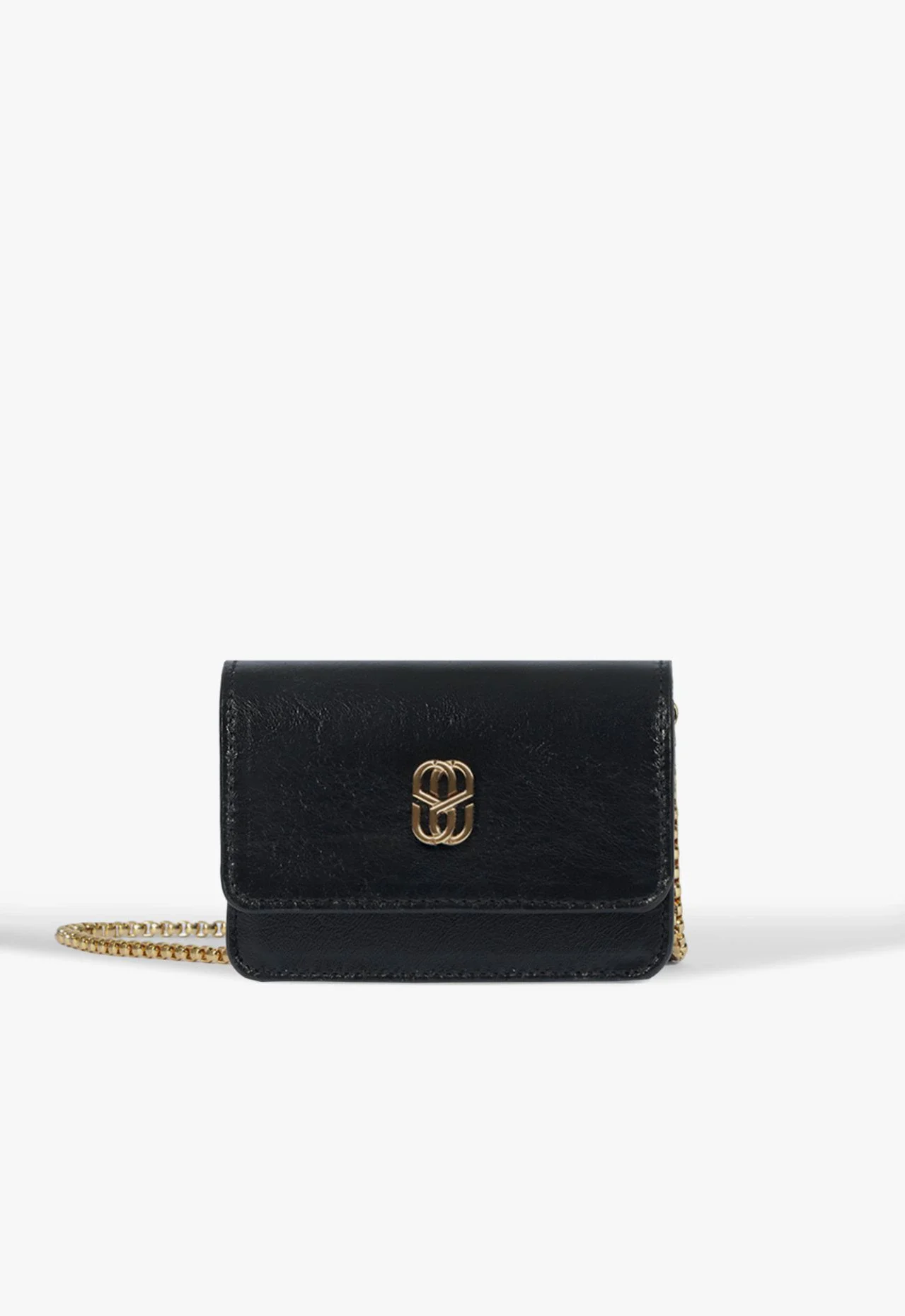 Bolsa Tiracolo Dee Pequena Couro Preta