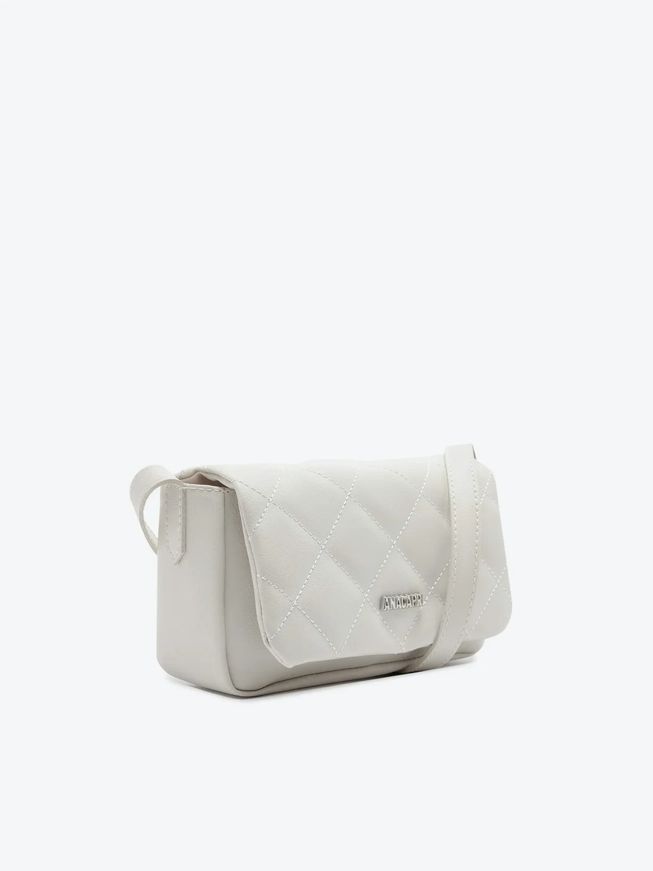 Bolsa Tiracolo Pequena Matelassê Metal Branca