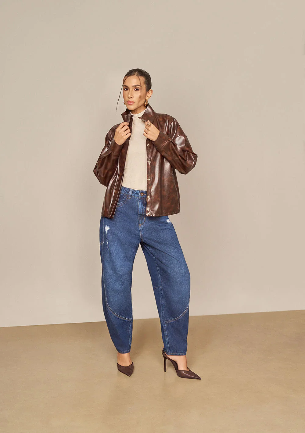 Calça Zinco Cenoura Alta Azul
