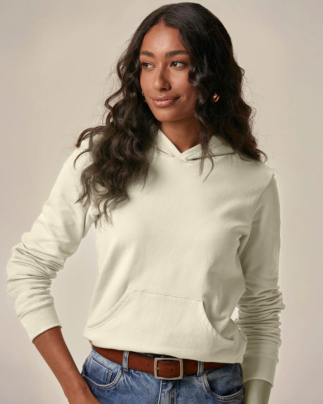 Blusão Básico Feminino Com Capuz Moletom Stretch Flanelado