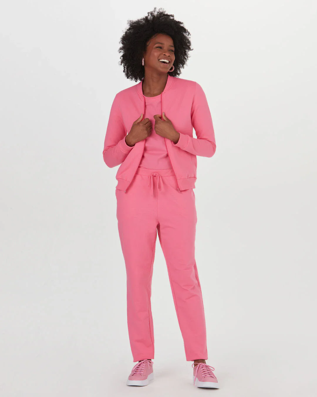 Calça Básica Feminina Reta Em Moletom Stretch Flanelado