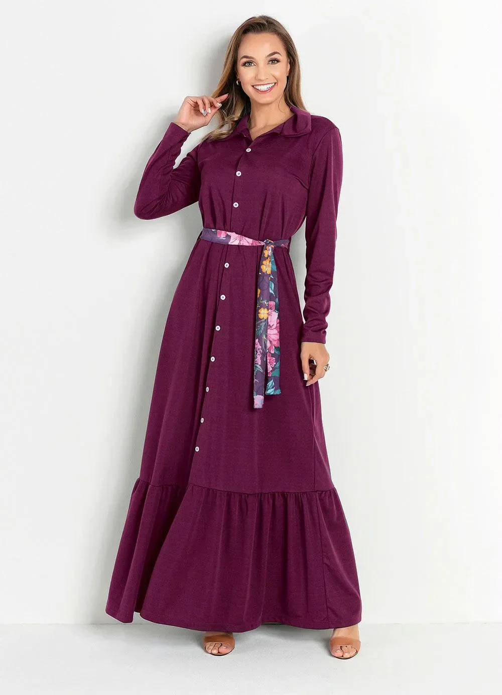 Rosalie - Vestido Longo Vinho