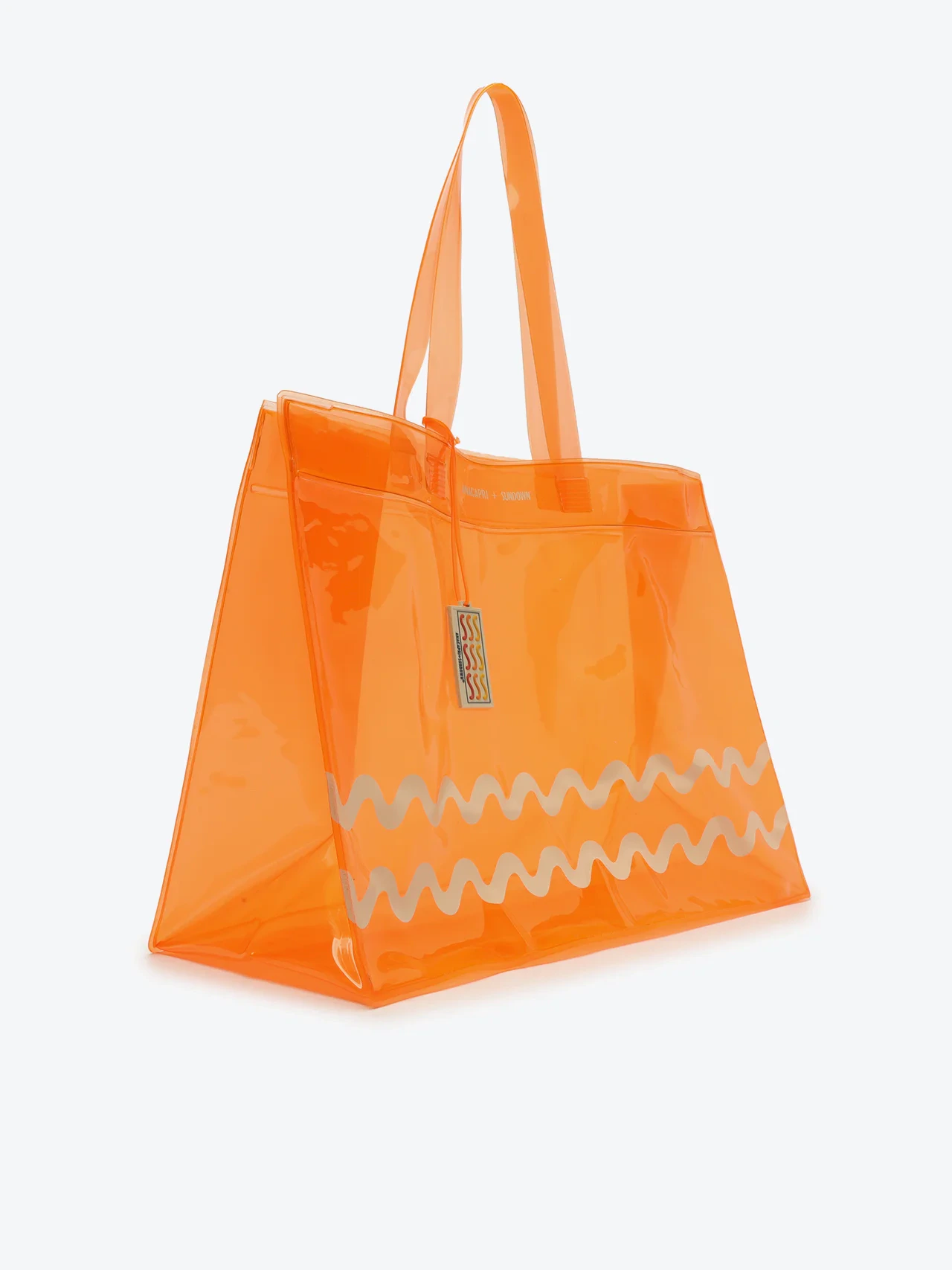 Bolsa Shopping Grande Translúcida Laranja