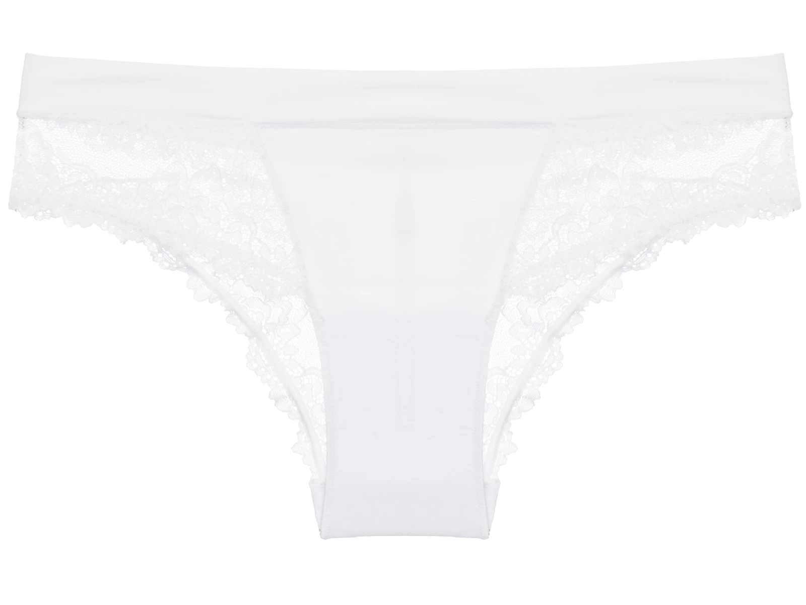 Calcinha Biquíni Microfibra Renda Signature Première Branco