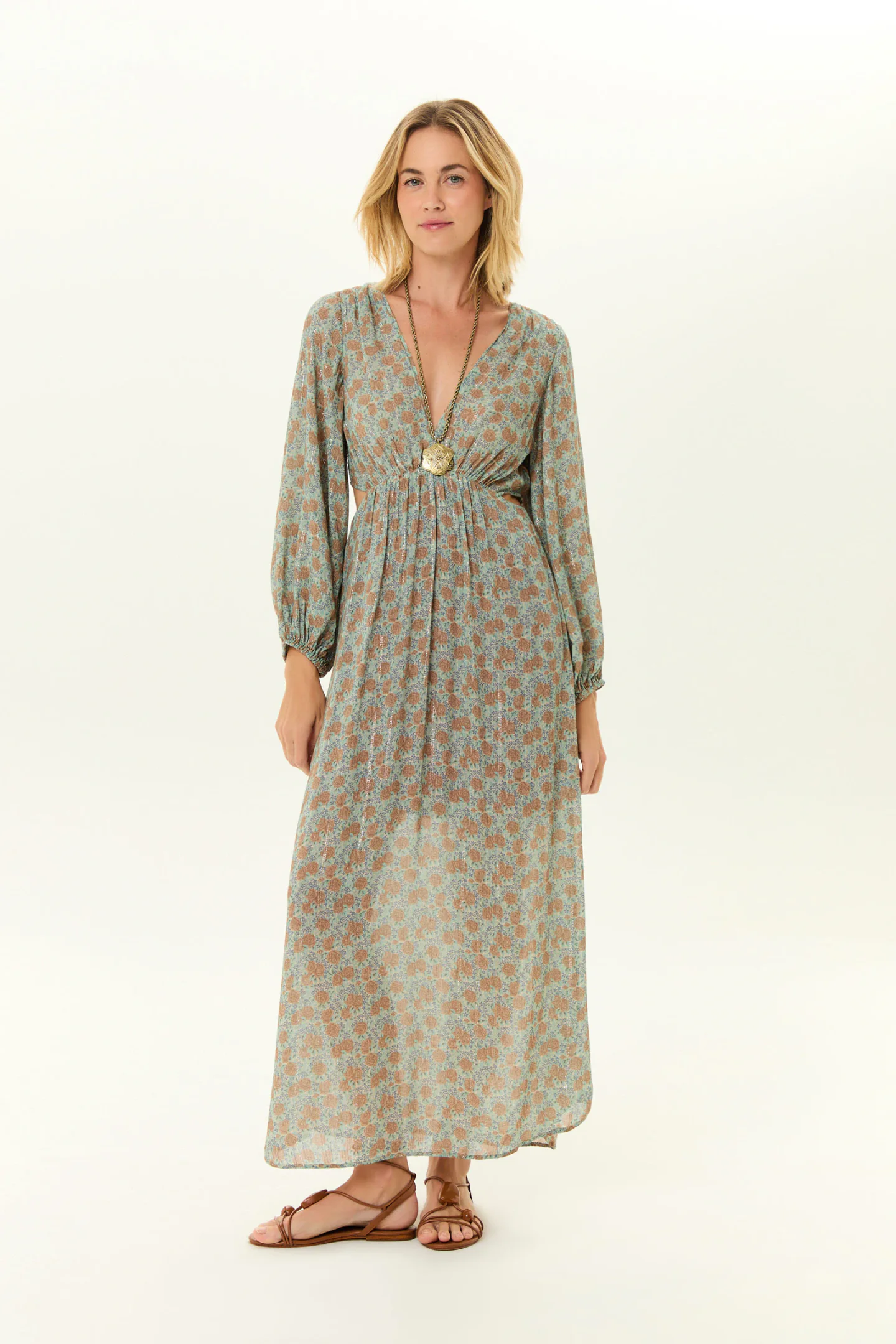 Vestido Midi Estampa Greeny