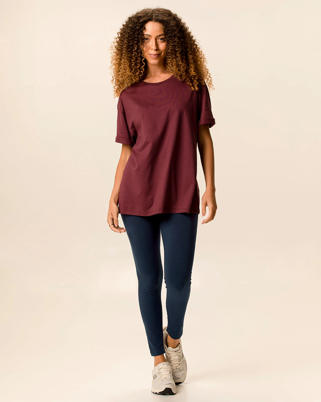 Calça Legging Básica Feminina Cintura Média Em Algodão