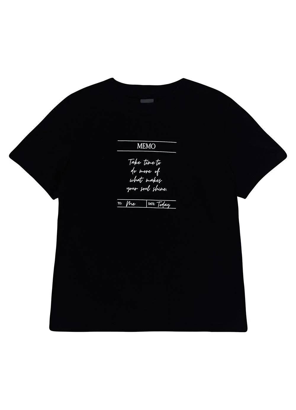 Enfim - Camiseta Slim Memo To Me Preto