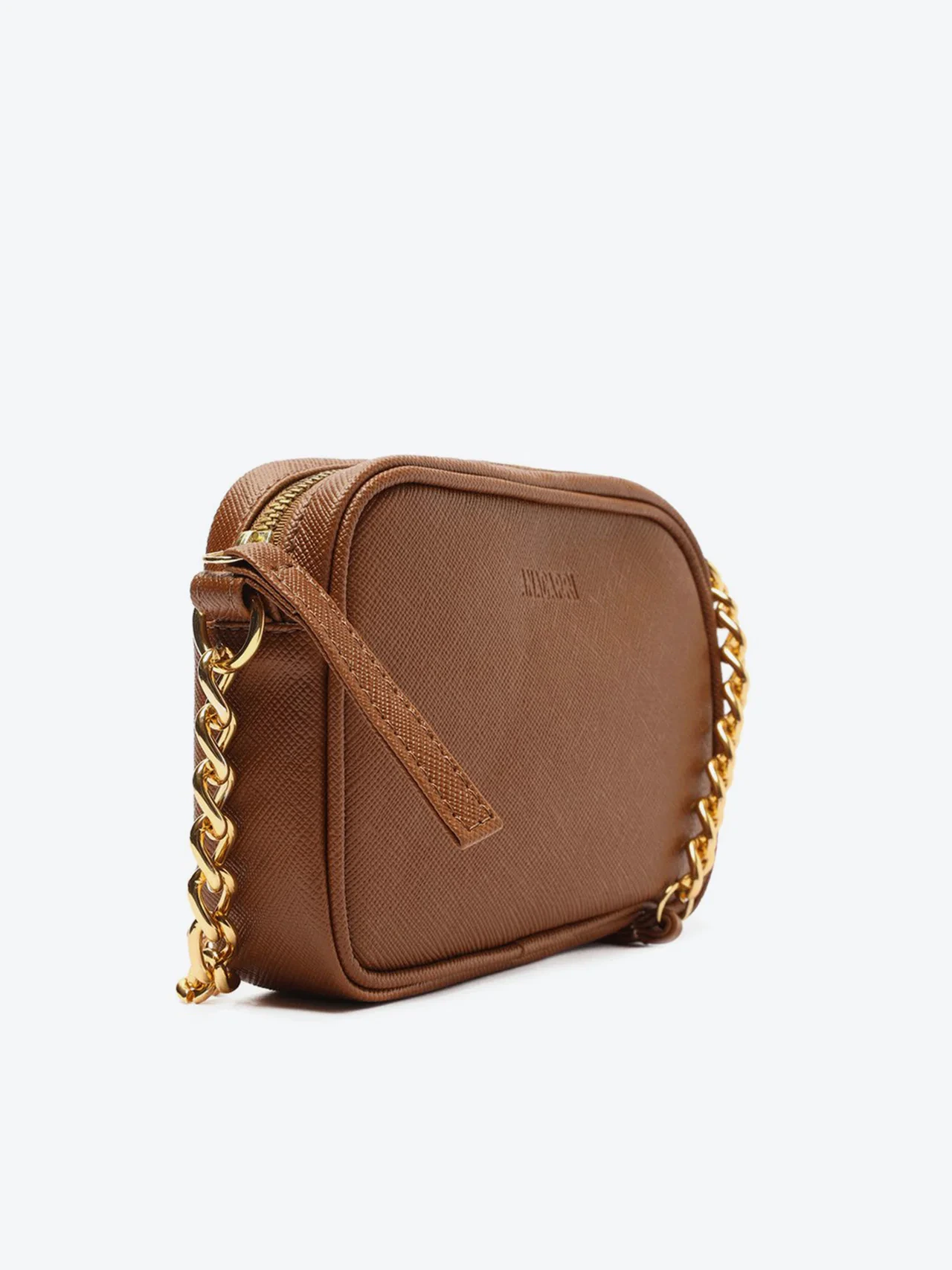 Bolsa Tiracolo Pequena Essencial Marrom Caramelo