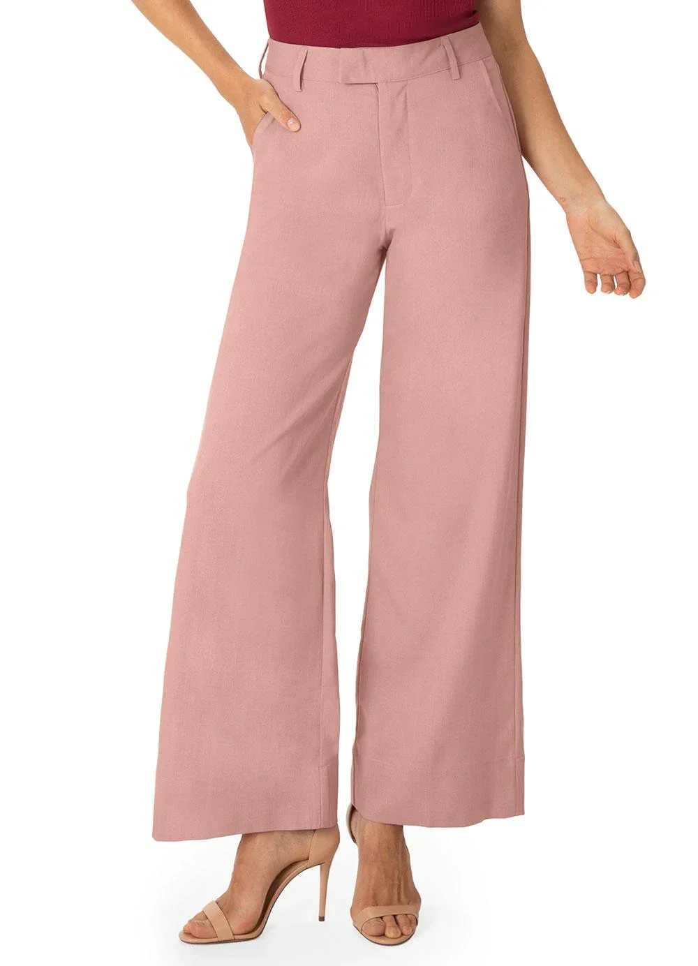 Enfim - Calça Pantalona de Alfaiataria Rosê