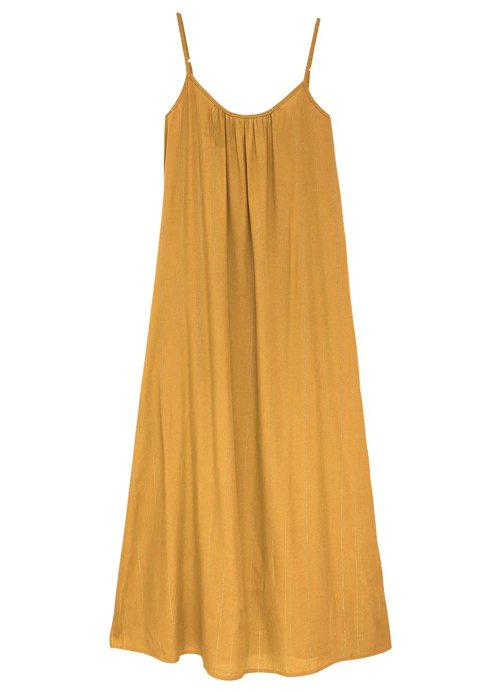 Enfim - Vestido Amplo em Lurex Amarelo Mostarda