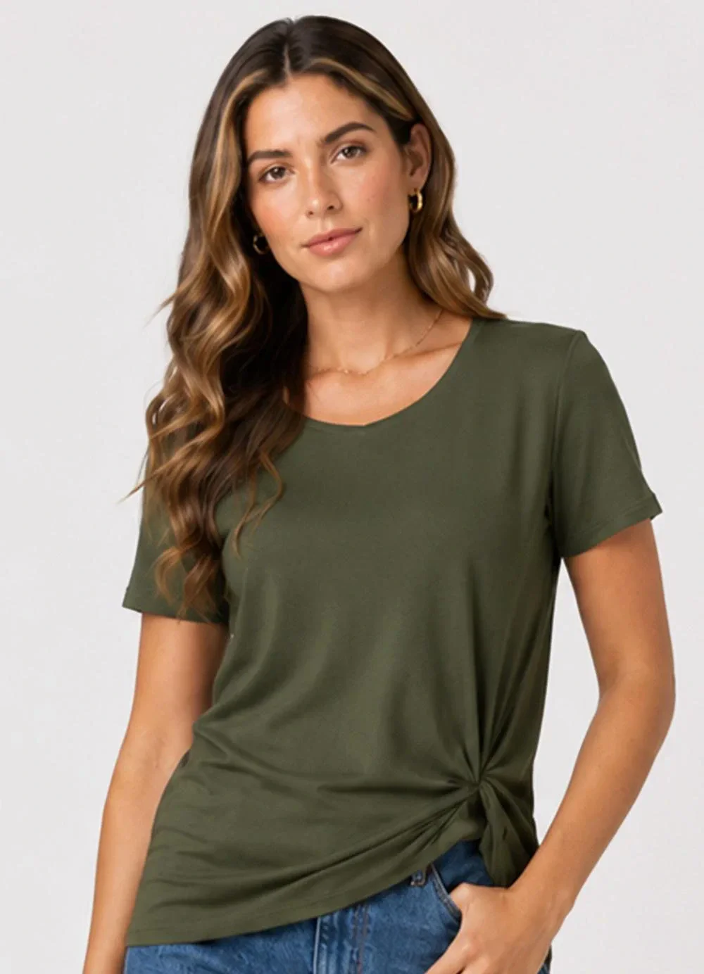 Infinita Cor - Blusa Feminina com Nó na Frente Verde